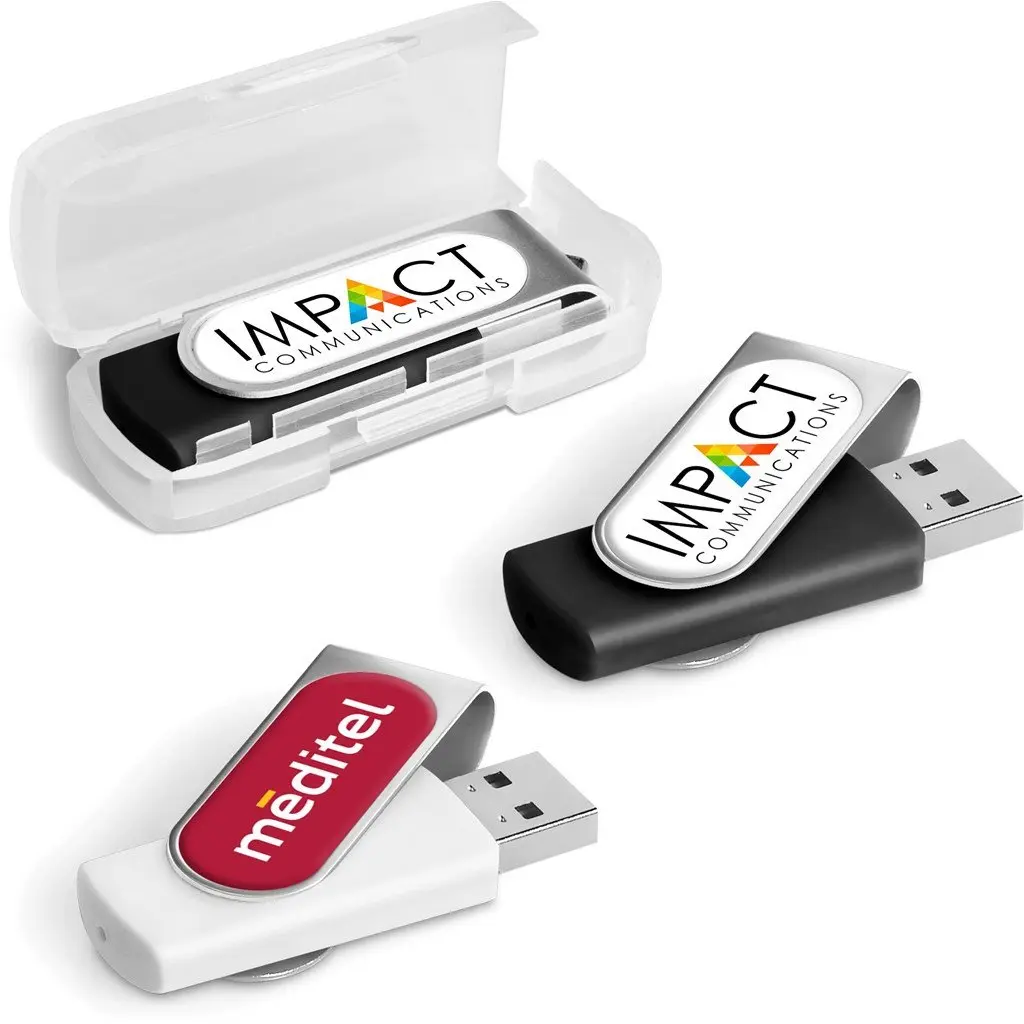 Branded USB drive preloaded with impact stories